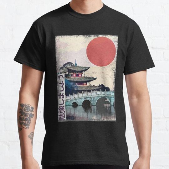 Discover Japanese Temple anime Japan Woodblock vintage Art