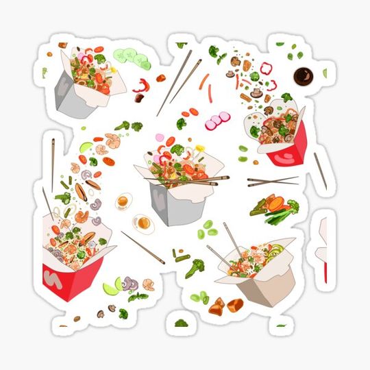 Discover Chinese Food Takeout Seamless Pattern