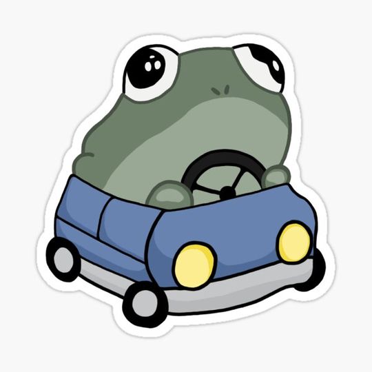Discover Frog in tiny car