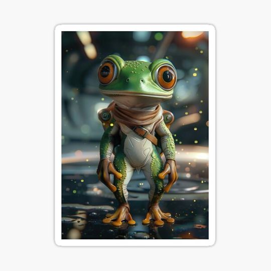 Discover Cute Curious Frog Astronaut on Space Station