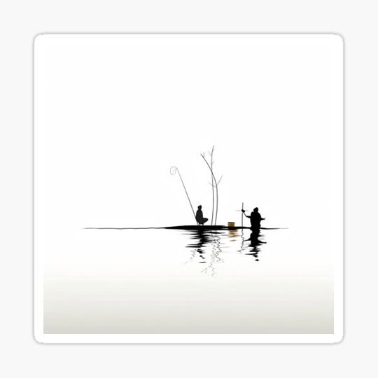 Discover Minimalist digital abstract stick figure art