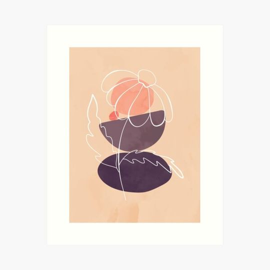 Discover Minimalist landscape with a flower at sunrise
