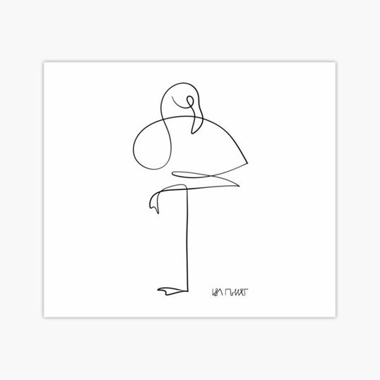Discover Flamingo One Line Art