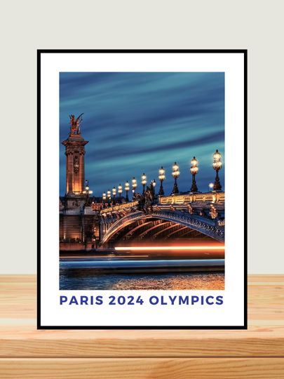 Discover Paris Olympics 2024 Premium Wood Framed Wall Art and Poster, France Summer Olympics, Room Decor