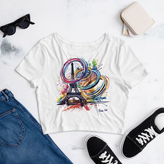 Discover Paris 2024 Olympic Summer Games Women's Crop Top Tee - Olympia 24 France