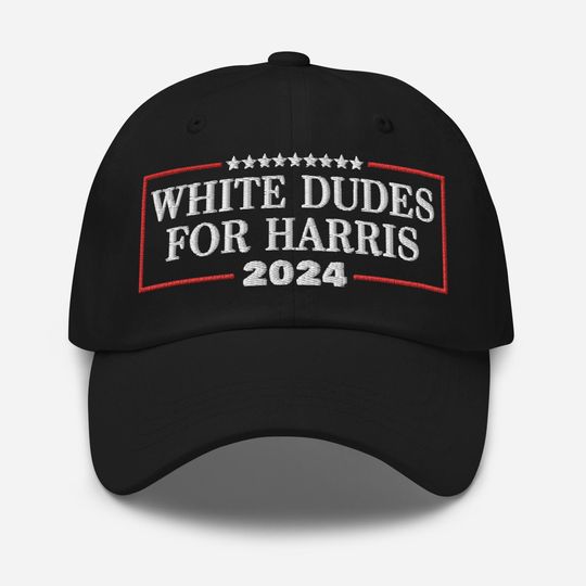 Discover White Dudes for Harris Hat (Embroidered Dad Cap) Males for Kamala Harris