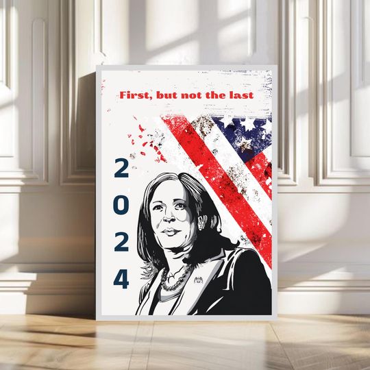 Discover Kamala Harris Digital Poster-2024 Presidential Campaign-First Woman President-Patriotic Decor