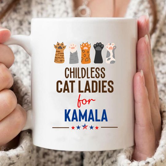 Discover Childless Cat Ladies For Kamala Mug, Kamala Harris For President 2024 Coffee Mug, Childless Cat Lady Mug Gifts