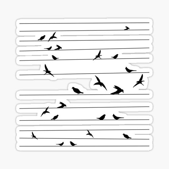 Discover Black birds and horizontal lines