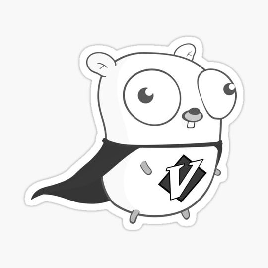 Discover Go Gopher: Go Vim (Black & White)