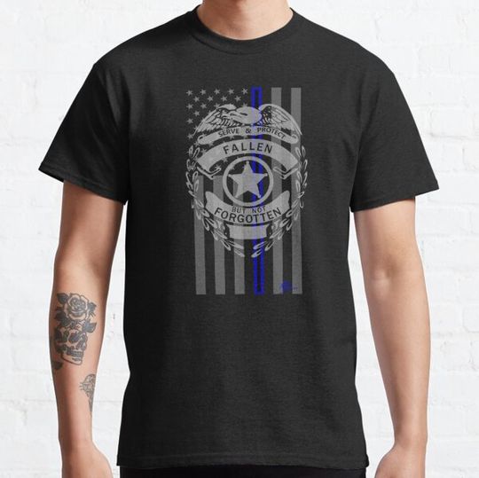 Discover FALLEN BUT NOT FORGOTTEN  law enforcement thin blue line american flag
