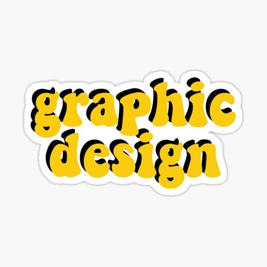 Discover Graphic Design Sticker- Yellow