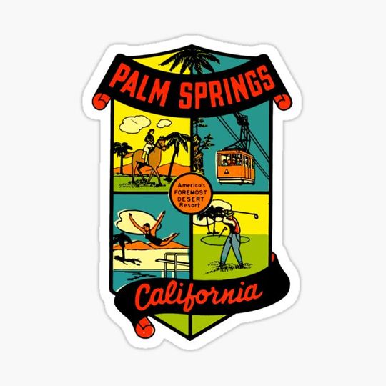 Discover Palm Springs California Vintage Travel Decal 2