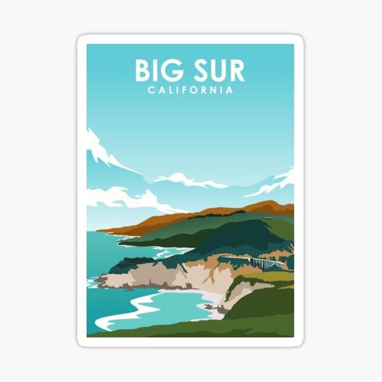 Discover Big Sur California Beach Coast Ocean Travel Poster