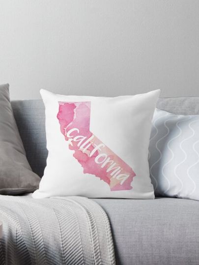 Discover California - pink watercolor, handwritten