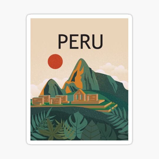 Discover Peru Machu picchu travel poster
