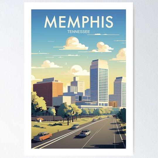 Discover MEMPHIS Traditional Travel Poster