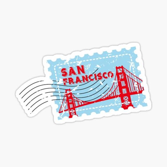 Discover San Francisco USA Travel Souvenir Stamp Badge Sticker