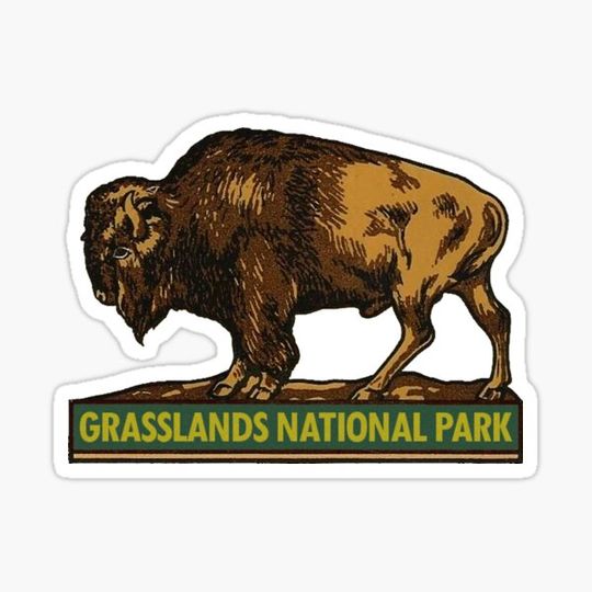 Discover Grasslands National Park Saskatchewan Vintage Travel Decal