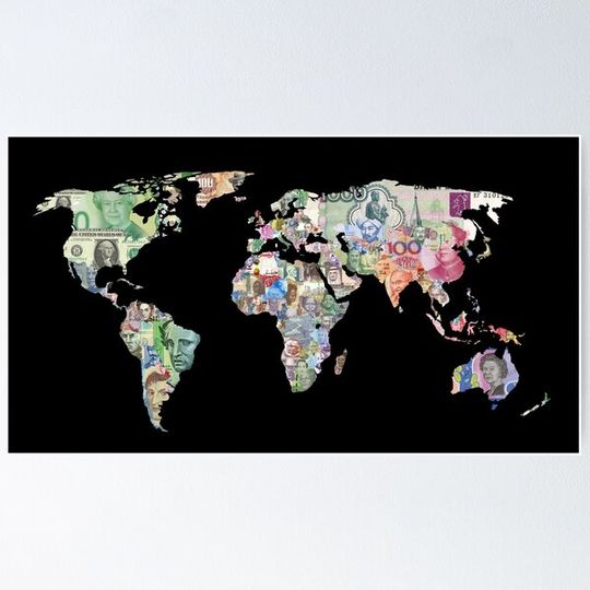 Discover money world map