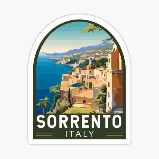 Discover Sorrento Italy Travel Art Emblem