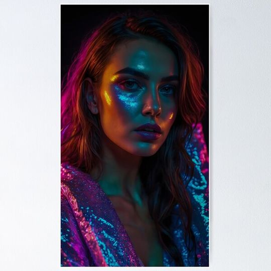 Discover Women in Vibrant Neon and Acrylic Art Fusion