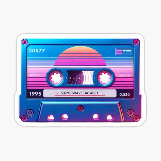 Discover Blue and Pink Vaporwave Cassette