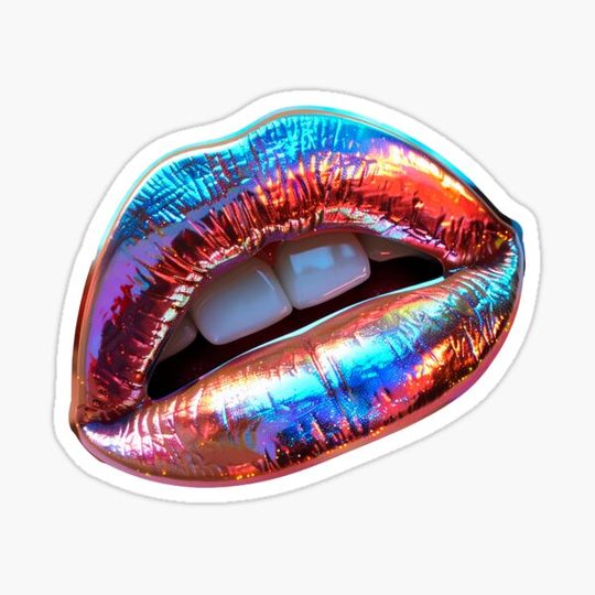 Discover Holographic Lips Sticker