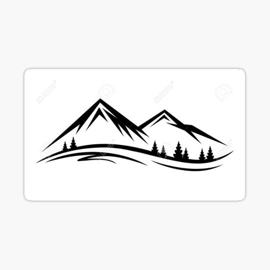 Discover Mountain and sun  Drawing