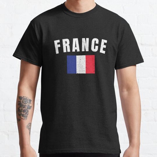 Discover France, Vintage Style, French Flag