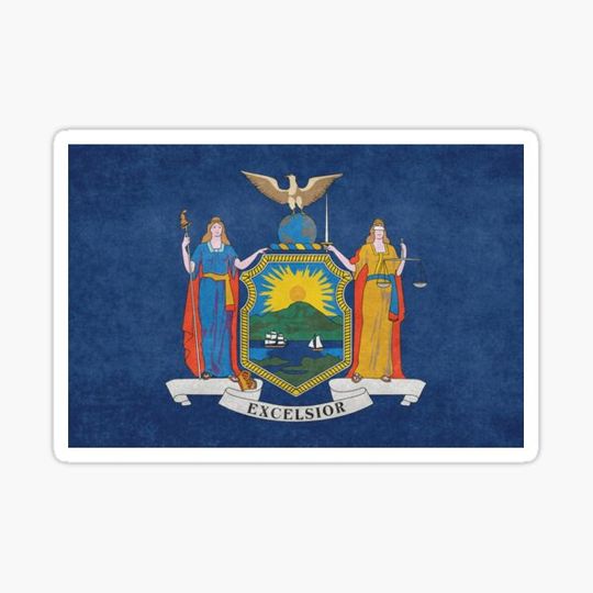 Discover New York State Flag, Grungy style