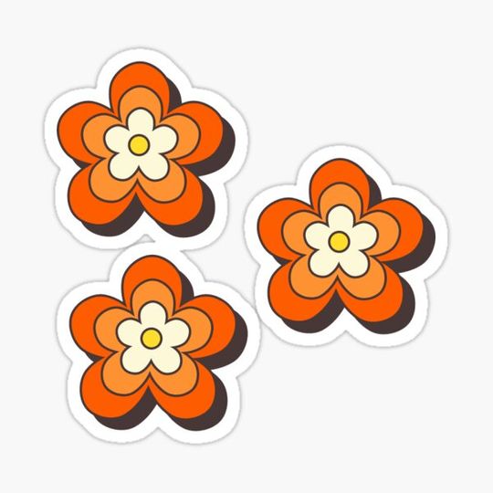 Discover Orange 70s Florals