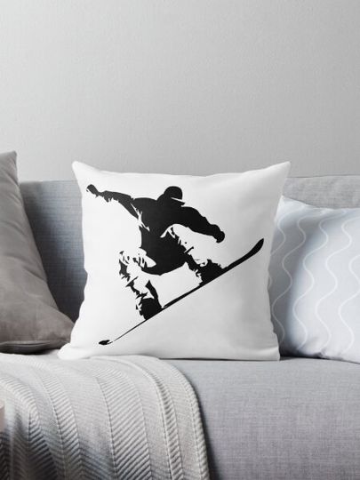 Discover Snowboarding Black on White Abstract Snow Boarder