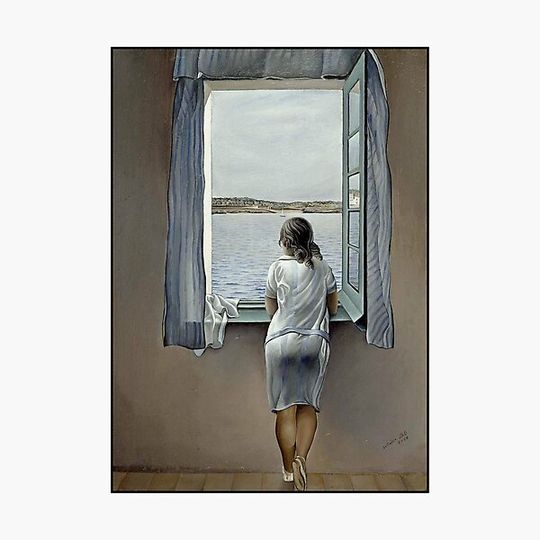 Discover WOMAN IN THE WINDOW : Vintage 1925  Painting Print