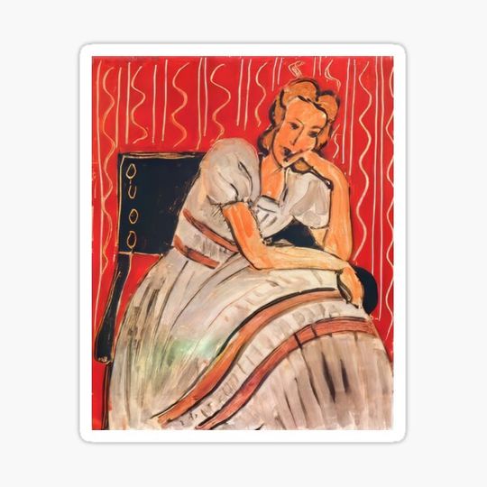 Discover Henri Matisse - Gray Dress with Violet Stripes - 1942