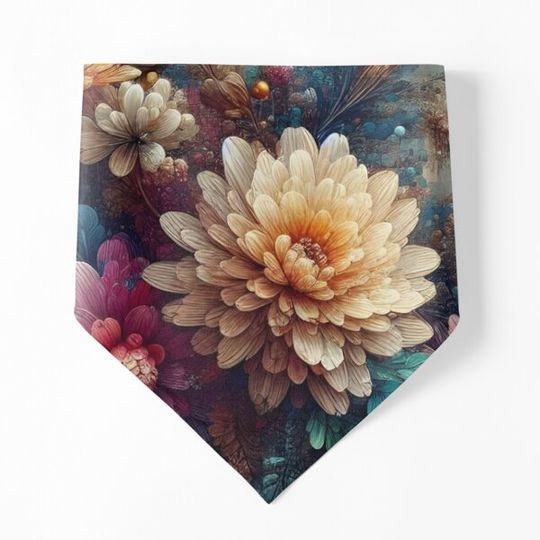 Discover Abstract digital glitch floral pattern with pixelated blooms.