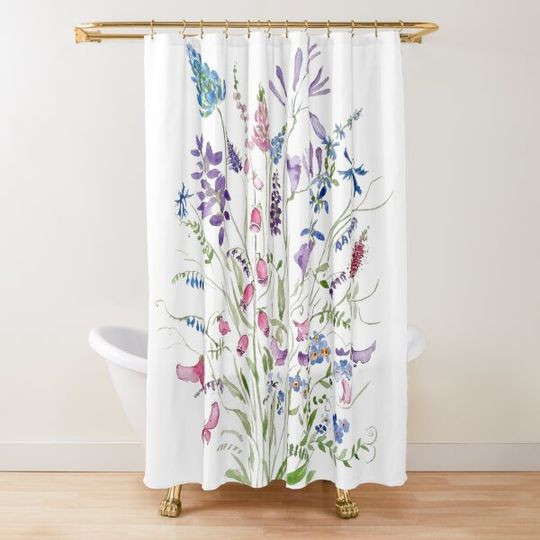 Discover hand painted vintage wild flowers arrangement watercolor 2020