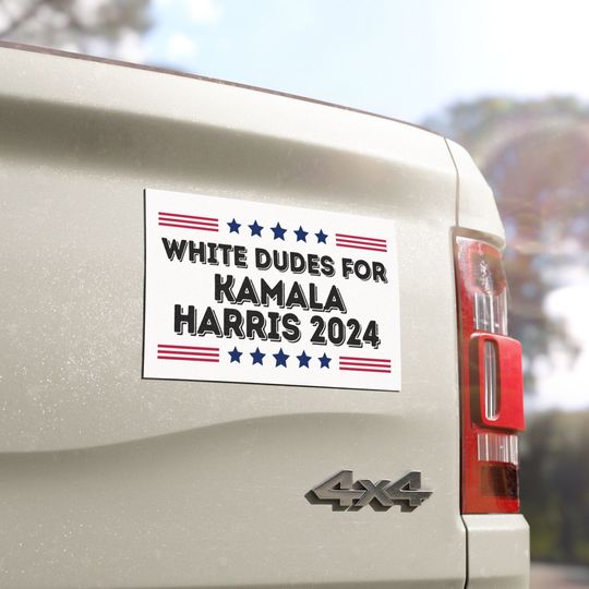 Discover White Dudes for Kamala Harris for President 2024 Bumper Car Magnet