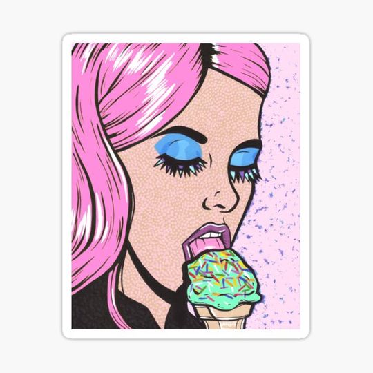 Discover Pink Ice Cream Comic Girl