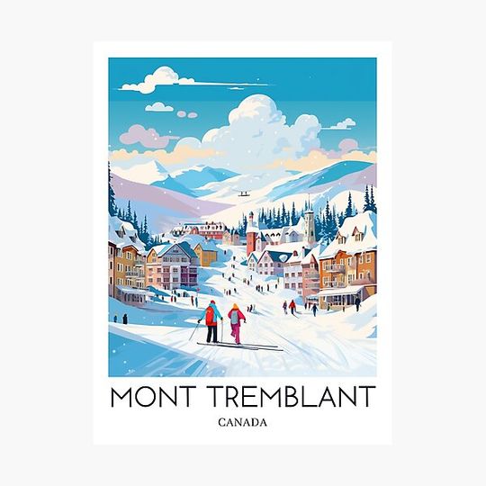 Discover A Pop Art Travel Print of Mont Tremblant - Canada