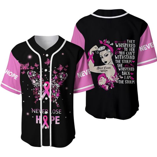 Discover Breast Cancer Baseball Jersey, Faith Hope Love Jersey