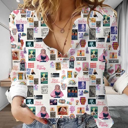 Discover Dolly Parton Vintage Women Casual Shirt, Vintage Dolly Parton Shirt