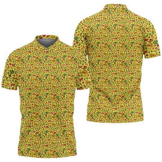 Discover Fiesta Cinco De Mayo Polo Shirts for Men, Golf Shirt Moisture Wicking