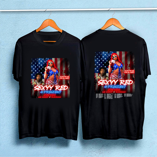 Discover Sexyy Red - 4 President Tour 2024 Shirt, Sexyy Red Rap Tour 2024 Shirt