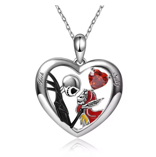 Discover Halloween Heart-shaped Skeleton Necklace Women's Simple Collarbone Chain Men's And Women's Jewelry Gift Wholesale