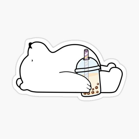 Discover Little Bear Chilling with it's Boba Tea