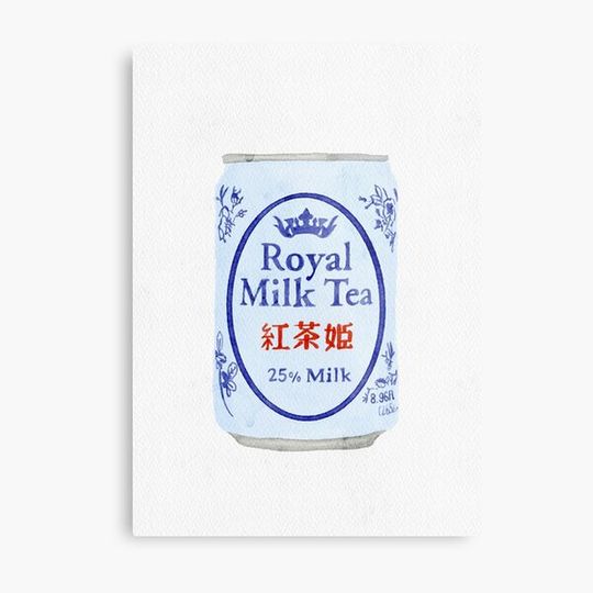 Discover watercolor royal milk tea on canvas