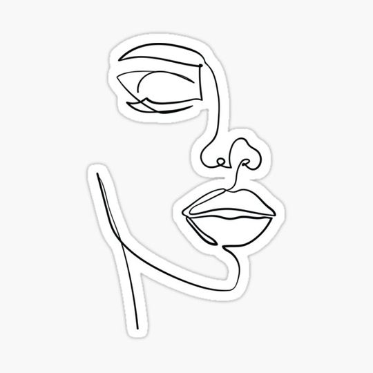 Discover One line drawing face. Abstract woman portrait. Modern minimalism art.