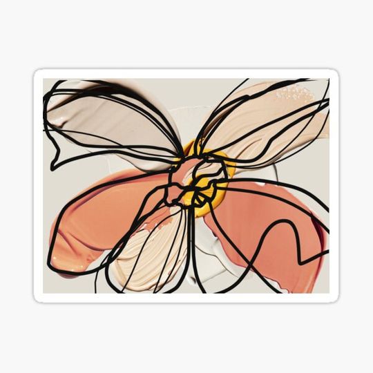 Discover Line Art Minimalist Flower, Neutral Colors, Draw Line, Blue
