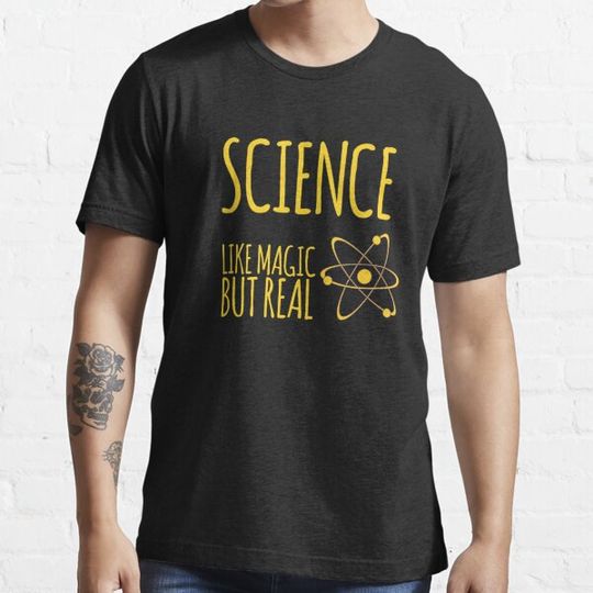 Discover Science like magic but real funny science lover design gold